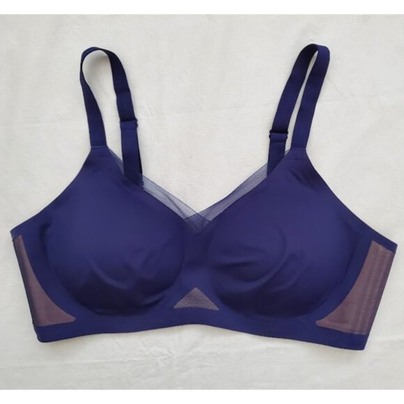 HoneyLove Crossover Bra Wireless Full Coverage Stretch Supportive Blue Size 1X - Picture 2 of 11